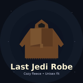 Last Jedi Robe Brown Fleece Hooded Unisex Jedi Bathrobe
