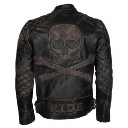 Leather Jacket Men in Skull Design