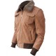 Bomber Vintage Leather Jacket With Fur