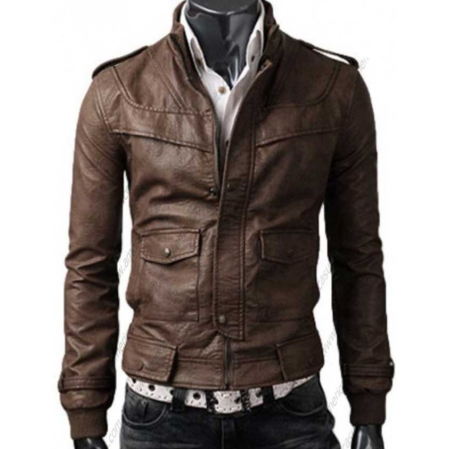 Light Brown Rider Men Slim Jacket | SlimFit Jacket