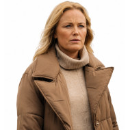Malin Akerman Let's Love Brown Puffer Coat
