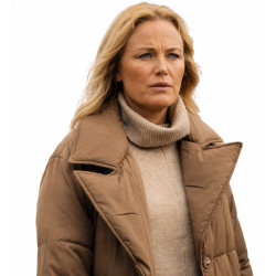 Malin Akerman Let's Love Brown Puffer Coat