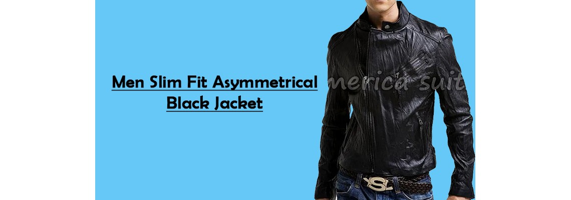 Men Assymetrical Slim Fit Jacket Men Assymetrical Slim Fit Jacket