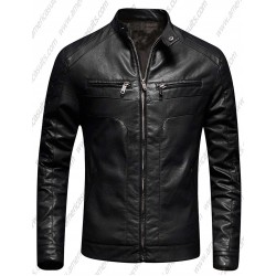Men Casual Fit Moto Racer Jacket