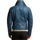Classic Men Blue Leather Jacket