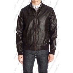 Men Smooth Leather Unfilled Bomber Jacket