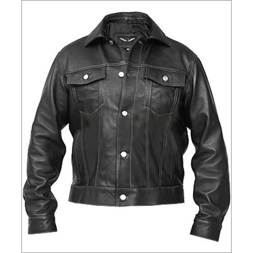 Biker Jackets For Men : Men Wendy Denim Style Black Leather ...