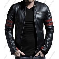 Mens Black Genuine Lambskin Leather Jacket