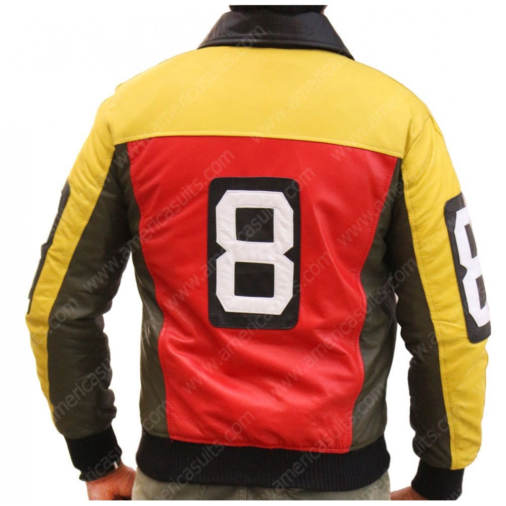 Buy Mens 8 Ball Bomber Black Supreme Leather Jacket