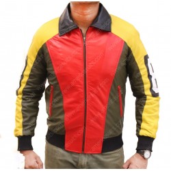 Mens Bomber 8 Ball Jacket - Real Leather