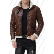 Brown Suede Shearling Jacket