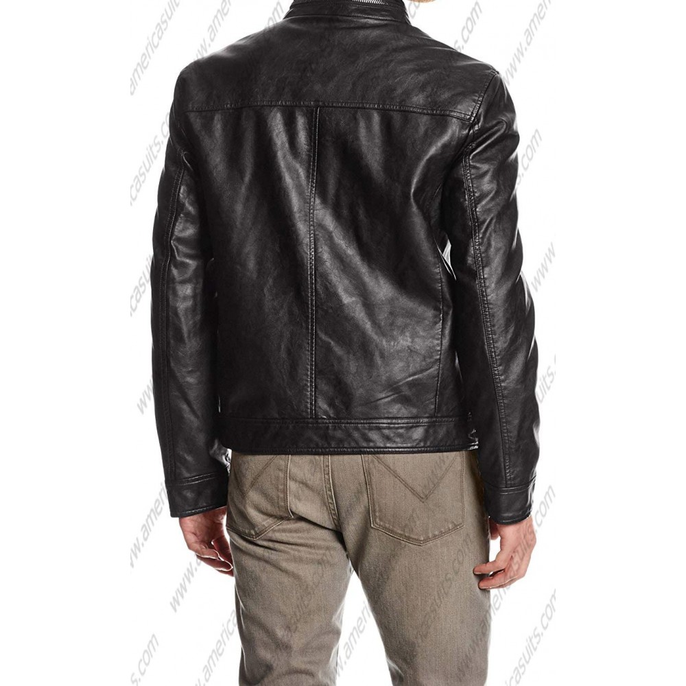 Mens Faux Leather Moto Jacket | americasuits.com
