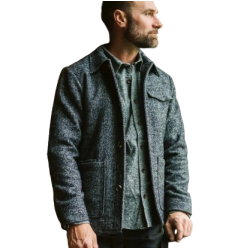 Mens Grey Wool Blend Jacket