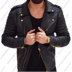 Mens Motorcycle Real Lambskin Leather Genuine Jacket