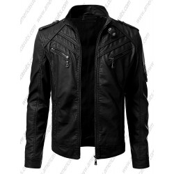 Mens Premium Long Sleeves Stand Up Collar Jacket