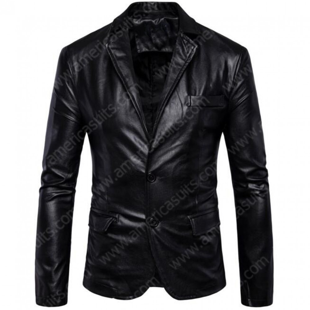 Mens Richard Classic New Zealand Lambskin Leather Blazer