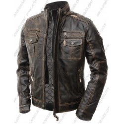 Mens Slim Fit Vintage Racer Jacket