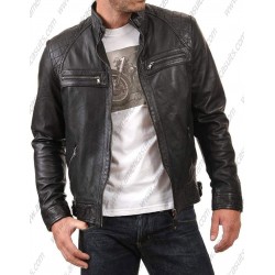 Mens Western Black Leather Jacket