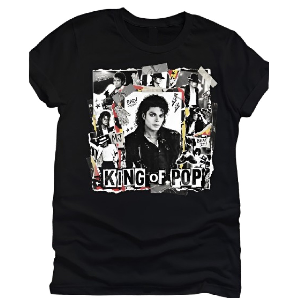 Michael Jackson King of Pop Black Graphic T-Shirt | America Suits