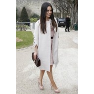 Mila Kunis White Long Coat