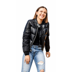 Millie Bobby Brown Black Quilted Puffer Jacket
