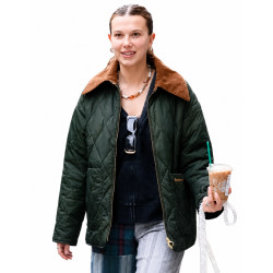 Millie Bobby Brown NYC Quilted Green Jacket