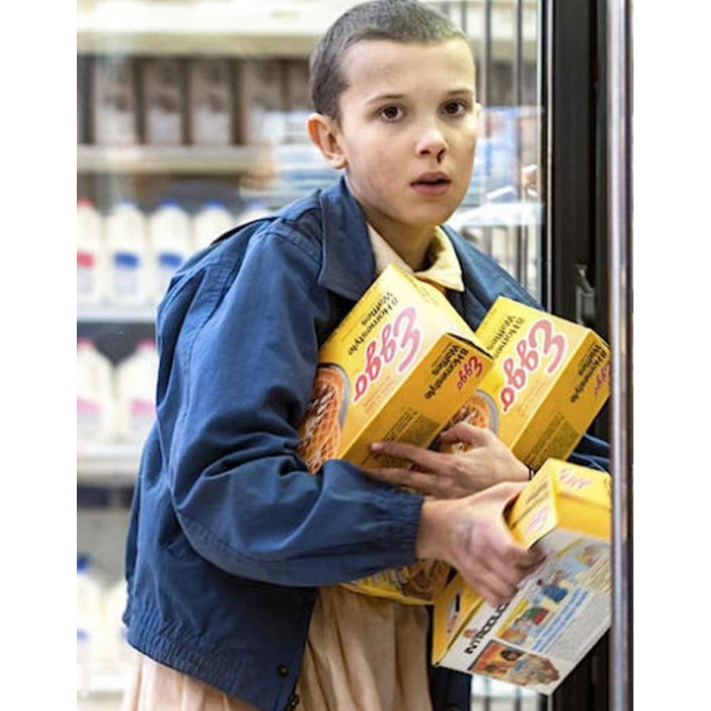 eleven pink dress blue jacket Pink Dress Jacket Eleven Stranger Things Blue Jacket Eleven Stranger Things Tales From 85 Jacket