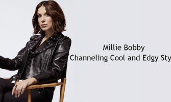 Millie Bobby Brown: Crop Leather Jacket, Straight Jeans