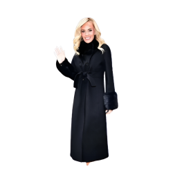 New York City Jenny McCarthy Black Wool Coat