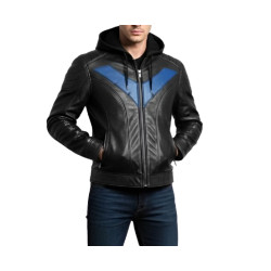 Nightwing DC Comics Black Leather Cosplay Jacket