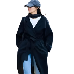 NYC SoHo Kendall Jenner Black Wool Coat