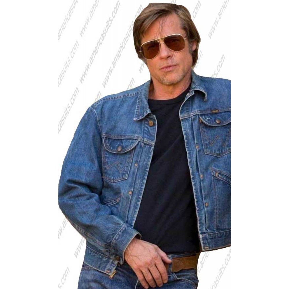 Brad Pitt Once Upon a Time in Hollywood Green Denim Jacket