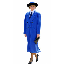 Princess Diana Blue Long Wool Coat