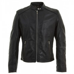 Quilted Biker Jacket For Mens
