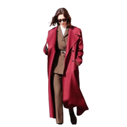 Rebecca Hall The Beauty Maroon Trench Coat