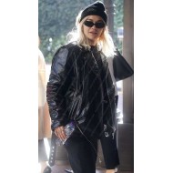 Rita Ora Black Leather Jacket