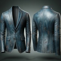 Rustic Distressed Men's Leather Blazer