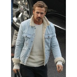 Ryan Gosling The Nice Guy Blue Shearling Jacket