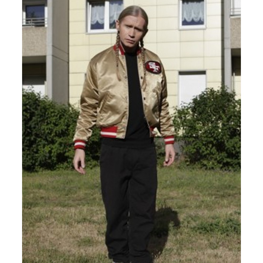 SF 49ers M&N Lightweight Satin Jacket Gold - The Locker Room of Downey