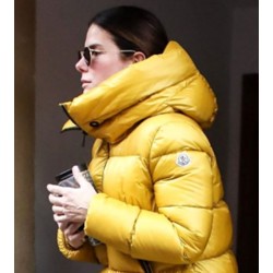 Sandra Bullock Hooded Puffer Jacket