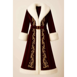 Santa Claus Burgundy Velvet Coat 