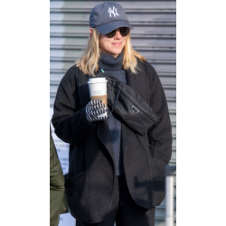 Scarlett Johansson Black Oversized Coat