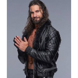 Seth Rollins Black Leather Jacket