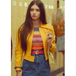 Sex Education Ruby Yellow Leather Jacket
