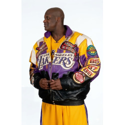 Shaquille O’Neal Los Angeles Lakers Championship Leather Jacket