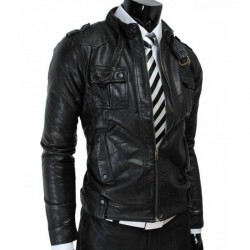 Slim fit Mens Vintage Leather Jacket