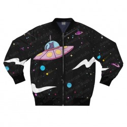 Space Galaxy Cat Bomber Jacket