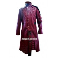 Starlord Guardians of the Galaxy Red Leather Trench Coat