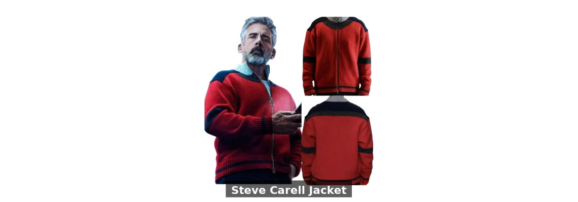 Steve Carell Mountainhead Jacket Red Fleece Half-Zip Pullover