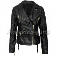 Stylish Black Leather Jacket For Women